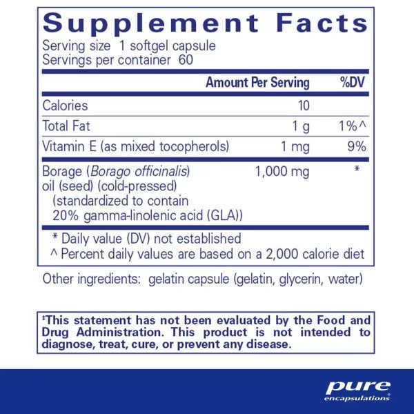 Borage Oil – 60 Softgels • Cold-Pressed High-GLA Support for Joint, Skin & Immune Wellness