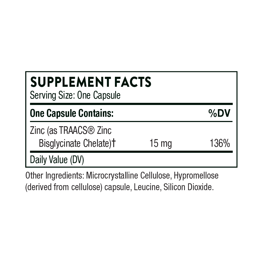 Zinc Bisglycinate – 15 mg • Highly Absorbable Zinc for Immune, Skin, Eye & Reproductive Support
