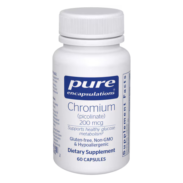 Chromium Picolinate 200 mcg – 60 Vegetarian Capsules • Metabolic & Carbohydrate-Lipid Utilization Support