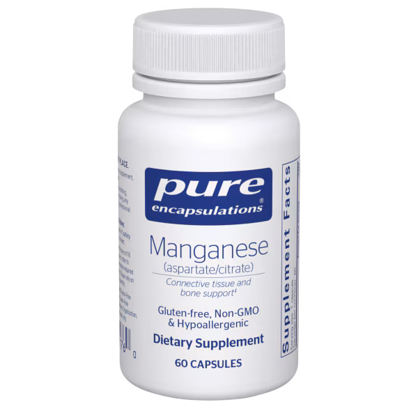 Manganese (Aspartate/Citrate) – 60 Veg Capsules • Essential Trace Mineral for Bone & Connective Tissue Support