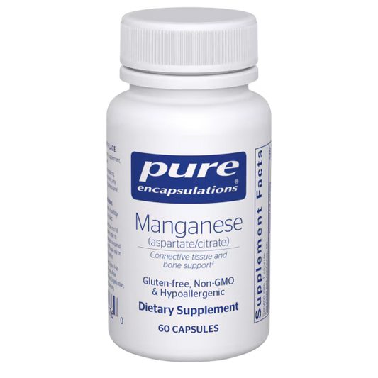 Manganese (Aspartate/Citrate) – 60 Veg Capsules • Essential Trace Mineral for Bone & Connective Tissue Support
