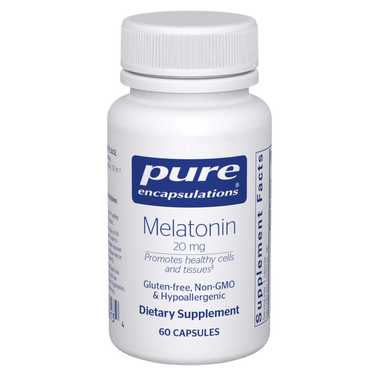 Melatonin 20 mg – 60 Veg Capsules • High-Purity Cellular & Immune Support (Not for Sleep Use)